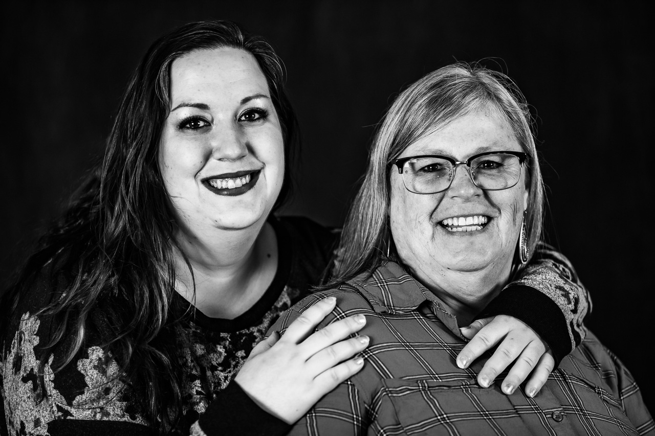 family portraits mouse island creatives mother daughter studio black white