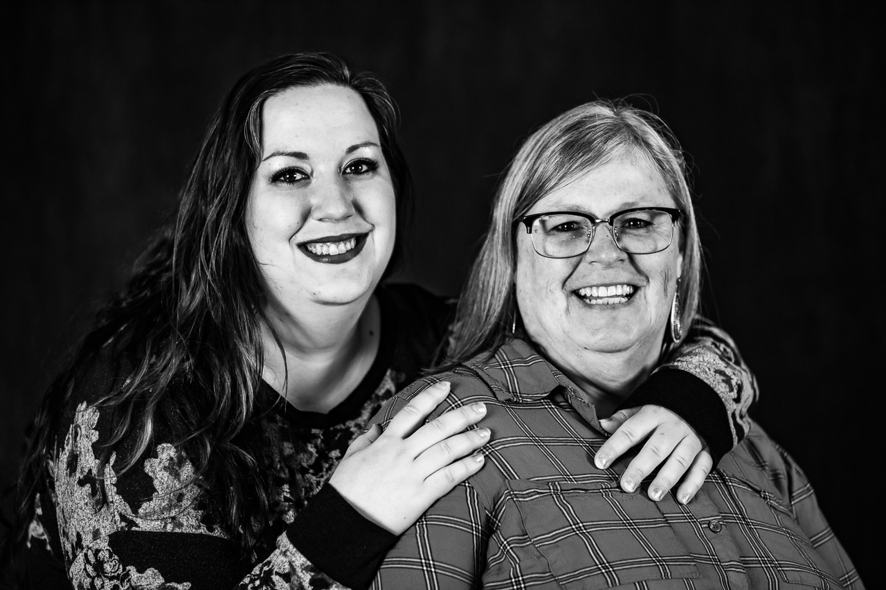 maine new england family portraits mouse island creatives mother daughter studio black white