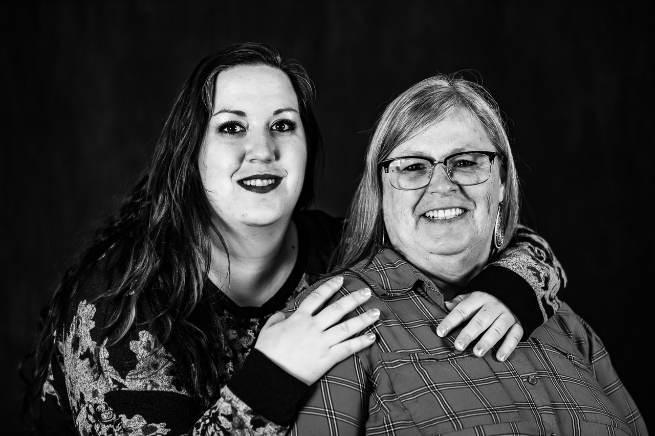 mother daughter studio portraits mouse island creatives photography-1 black white