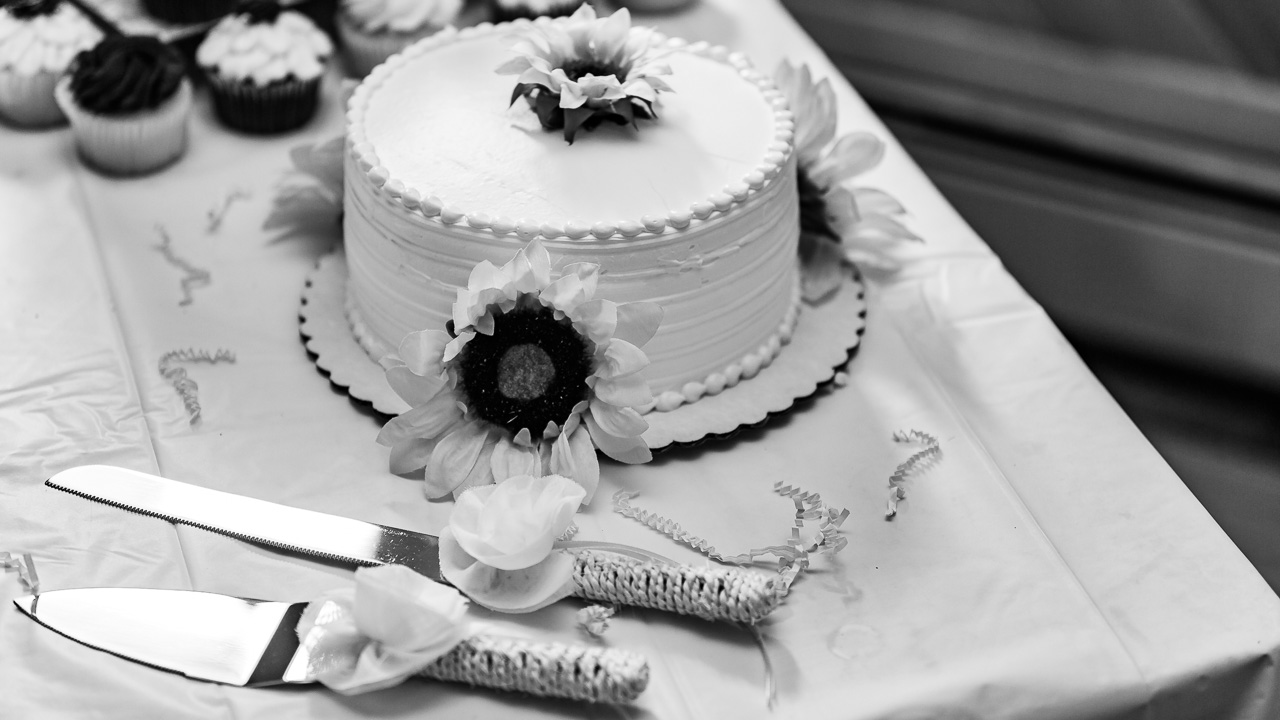 Mapleton-Lions-Club-Mapleton-Maine-Wedding-Photography-wedding-cake-mouse-island-creatives black white
